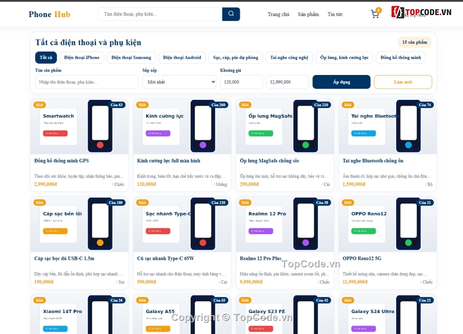 web bán điện thoại,web bán phụ kiện,web bán phụ kiện điện thoại